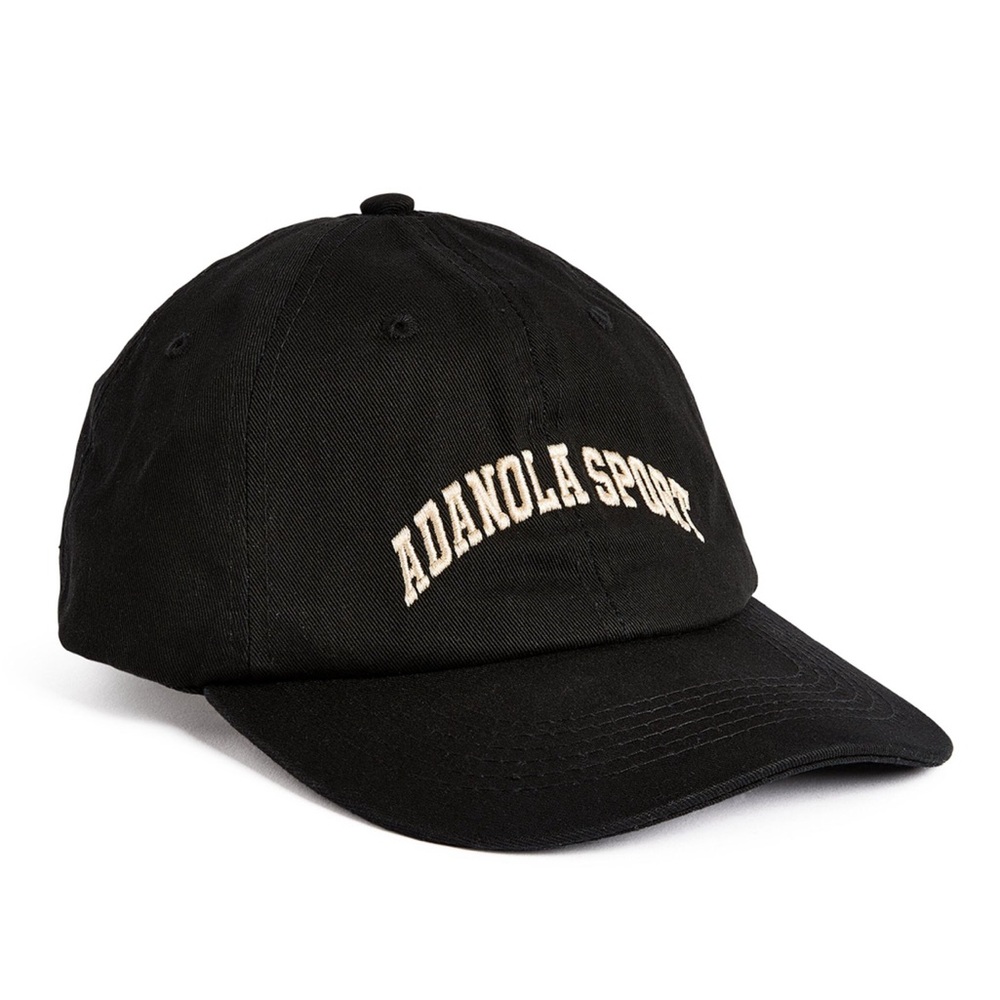 Adanola Black Baseball Cap with Cream Embroidered Logo